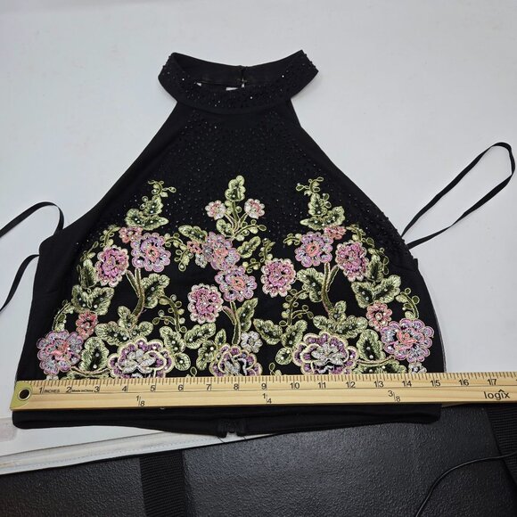 Jodi Kristopher 11 Beaded FLoral Embroidery Garden Fairy Whimsical Festival Crop - Picture 6 of 13